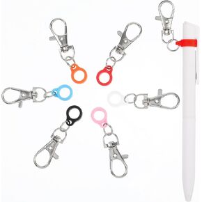 Mabor 6Pcs Lanyard Pen Holder, Pen Holder for Badge Reel with Lobster Clasp, Clip on Pen, Lanyard Pen Holder Clip for Nurse Badge Reel Accessories Lanyard