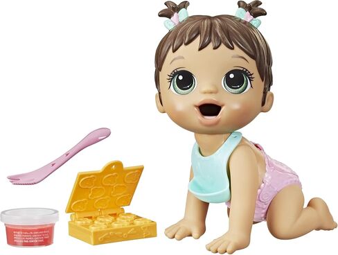 Baby Alive Lil Snacks Doll, Eats and Poops, Snack-Themed 8-Inch Baby Doll, Snack Box Mold, Toy for Kids Ages 3 and Up, Brown Hair in Kuwait