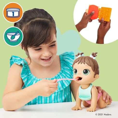 Baby Alive Lil Snacks Doll, Eats and Poops, Snack-Themed 8-Inch Baby Doll, Snack Box Mold, Toy for Kids Ages 3 and Up, Brown Hair in Kuwait