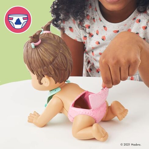 Baby Alive Lil Snacks Doll, Eats and Poops, Snack-Themed 8-Inch Baby Doll, Snack Box Mold, Toy for Kids Ages 3 and Up, Brown Hair in Kuwait