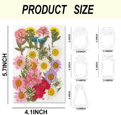 48 Pcs DIY Dried Flower Bookmark kit, transparent dried pressed flowers bookmarks making kit, clear sprout Page bookmarks set, Include Dried Flowers Handmade Bookmark for Students Teachers Reading in Kuwait