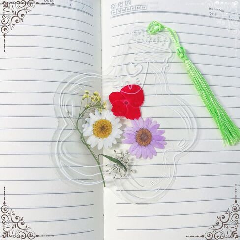 48 Pcs DIY Dried Flower Bookmark kit, transparent dried pressed flowers bookmarks making kit, clear sprout Page bookmarks set, Include Dried Flowers Handmade Bookmark for Students Teachers Reading in Kuwait