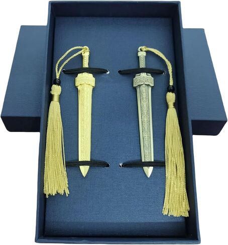 Sword Bookmark - Metal Bookmark, Bookmarks with Tassels, Your Reading Assistants, Classroom Prizes, Men Bookmarks, Office School Library Bookstore Home (Gold+Bronze) in Saudi Arabia