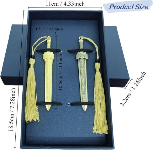 Sword Bookmark - Metal Bookmark, Bookmarks with Tassels, Your Reading Assistants, Classroom Prizes, Men Bookmarks, Office School Library Bookstore Home (Gold+Bronze) in Saudi Arabia