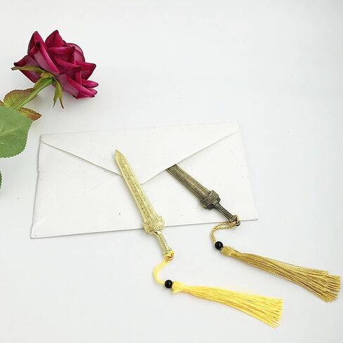 Sword Bookmark - Metal Bookmark, Bookmarks with Tassels, Your Reading Assistants, Classroom Prizes, Men Bookmarks, Office School Library Bookstore Home (Gold+Bronze) in Saudi Arabia