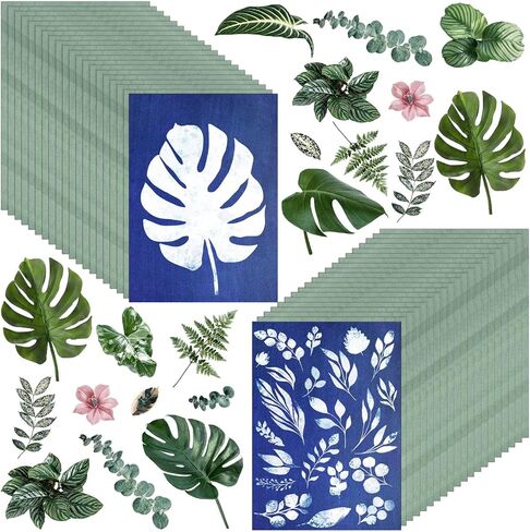 40 Sheets Sun Print Paper Kit Cyanotype Paper, A5 Sun Art Paper, High Sensitive Nature Sun/Solar Activated Sun Printing Art Drawing Paper for Arts Crafts DIY Project (5.8x 8.3 Inch) in Kuwait