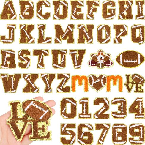 Chunyin 40 PCS Baseball Iron on Patches Chenille Letters Numbers Sports Morts Fabric Fabriced Letter Letter على بقع لإصلاح الملابس هدايا Party Party in Kuwait