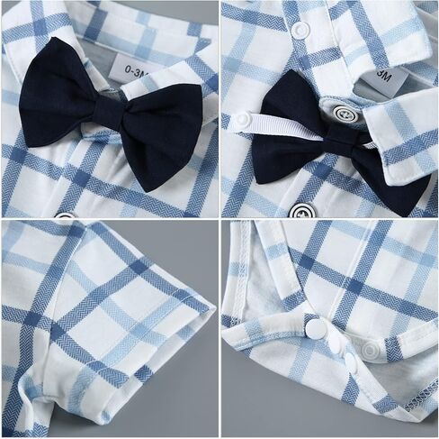 nilikastta بيبي بوي ملابس الزفاف الرضع بيبي بوي ملابس البدلة قمصان/سراويل الحمالات/ربطة عنق/قبعة بيريه 0-18 متر in Kuwait