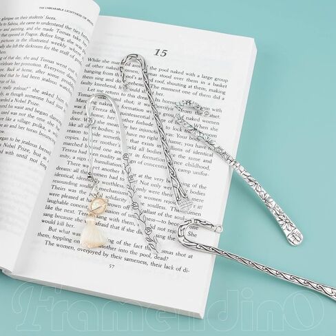 Framendino ، 12 Pack Metal Lockmark Hairpin Hook Hook Tibetan Silver Silver Book Book مع حلقة لصياغة in Saudi Arabia