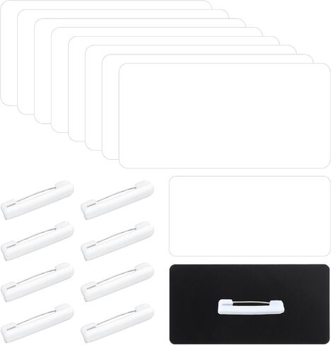 8Pcs DIY Name Badges, Name Tag Blank Name Badges Printable Blank Badges 1.5 x 3 inch Blank ID Name Badge with Pin Backing for Office Workers Students Personalized Badges Making(8) in Saudi Arabia
