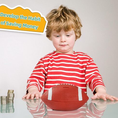 H&W Football Piggy Bank for Boys ، Shatterproof Rugby Sports Bank Coin Bank ، حجم كبير ، هدية Super Bowl للأطفال in Kuwait