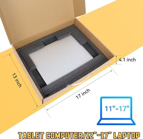 Laptop Shipping Box with Protection Foam, Cardboard Laptop Box for Shipping, Laptop Shipping Boxes for 11"-17 in Saudi Arabia