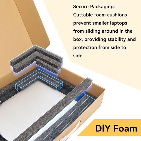 Laptop Shipping Box with Protection Foam, Cardboard Laptop Box for Shipping, Laptop Shipping Boxes for 11"-17 in Saudi Arabia