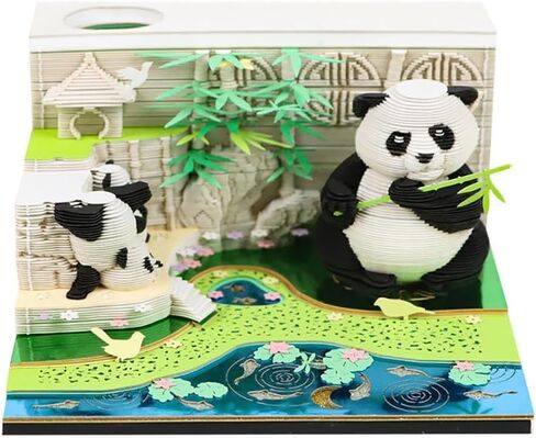3D Calendar 2025,Time Piece Calendar With LED Lights, Paper Sculpture Art Memo Pad Notepad Christmas Desktop Decoration Gift (Magic Castle A) in Saudi Arabia