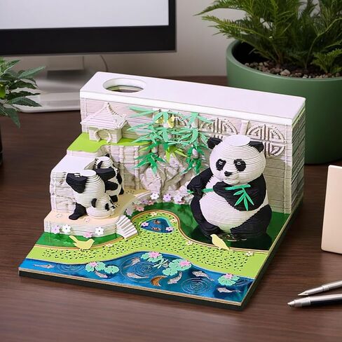 3D Calendar 2025,Time Piece Calendar With LED Lights, Paper Sculpture Art Memo Pad Notepad Christmas Desktop Decoration Gift (Magic Castle A) in Saudi Arabia
