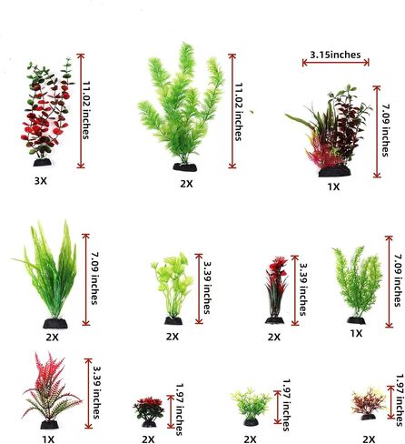 20PCS Artificial Aquarium Plants Set, Tank Decorations, Artificial Green Plastic Plants Decorations for Fish Tank,Fake Grass for Fish Tank in Saudi Arabia
