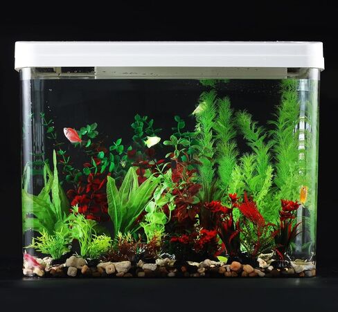 20PCS Artificial Aquarium Plants Set, Tank Decorations, Artificial Green Plastic Plants Decorations for Fish Tank,Fake Grass for Fish Tank in Saudi Arabia