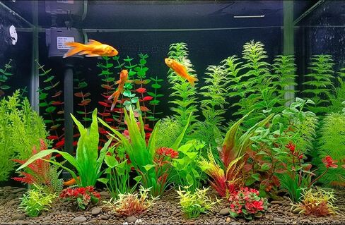 20PCS Artificial Aquarium Plants Set, Tank Decorations, Artificial Green Plastic Plants Decorations for Fish Tank,Fake Grass for Fish Tank in Saudi Arabia