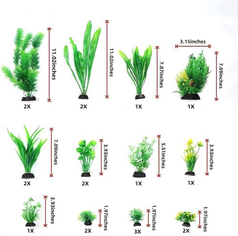 20PCS Artificial Aquarium Plants Set, Tank Decorations, Artificial Green Plastic Plants Decorations for Fish Tank,Fake Grass for Fish Tank in Saudi Arabia