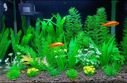 20PCS Artificial Aquarium Plants Set, Tank Decorations, Artificial Green Plastic Plants Decorations for Fish Tank,Fake Grass for Fish Tank in Saudi Arabia