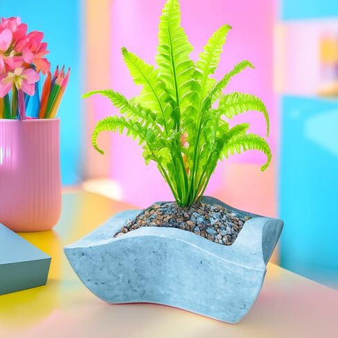 UTILE Silicone Curve Rectangle Plant Pot, Square Flower Pot Silicone Mold, Epoxy, Resin, Planter Vase, Bonsai, Cactus Concrete Mold Candle Pen Holder - 2 Pack in Saudi Arabia