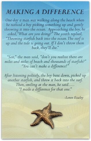 PinMart Starfish Lapel Pin on Starfish Story Card Make A Profound Difference Gift in Saudi Arabia