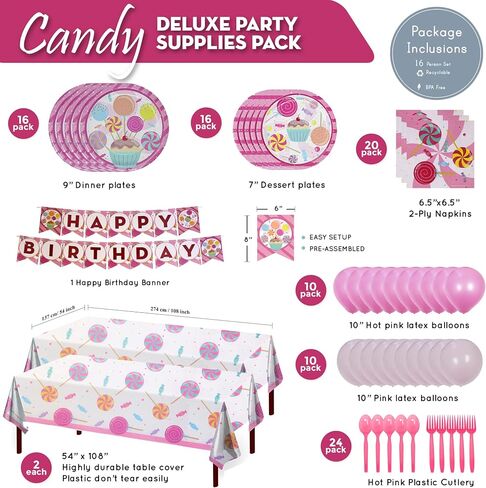 Building Block Deluxe Party Supplies Pack (137 Pieces for 16 Guests) - Brick Party Supplies, Gamer Birthday Decorations, Gamer Party Supplies , Blocks Party Decor, Brick Birthday, Blue Orchards in Kuwait