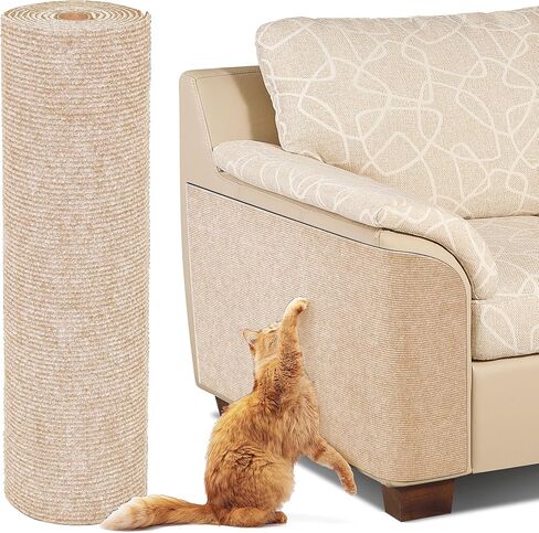 Cat Scratch Furniture Protector, Trimmable Self-Adhesive Cat Scratching Mat Protecting Couch, Door and Cat Tree Shelves from Claws(Grey, 78.7 x 15.8) in Saudi Arabia