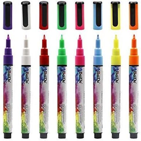Liquid Chalk Markers, 8-Color Superfine 1 mm Tip Erasable Marker Pen, Suitable for Glass, Whiteboard, Blackboard Label in Saudi Arabia