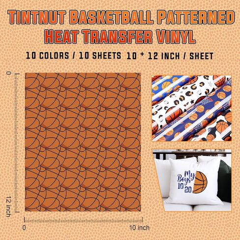 Tintnut Heat Transfer Vinyl - 10 Sheets 12 X 10inches Baseball Sports Iron On Vinyl HTV for T-Shirts DIY Compatible with Cricut Or Silhoutte Cameo in Saudi Arabia
