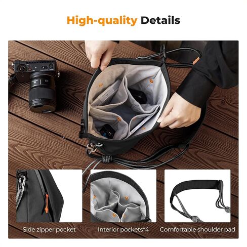 K&F Commain Camera Bag Camera Camera Small Came Case ، حقيبة يد كاميرا ناعمة لطيفة للتصوير الفوتوغرافي في الشوارع الحضرية in Saudi Arabia