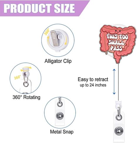 Badge Reel Retractable with Alligator Clip I Got Your Back Funny Nurse Name Badge Accessory Acrylic Badge Holder for RN LPN Nurse Student Teacher Doctor Medical Assistant Work Office in Kuwait