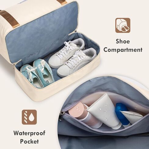 WOOMADA Weekender Overnight Bag for Women, Shoulder Travel Duffel with Shoes Compartment,Gym Bag with Toiletry Bag in Kuwait