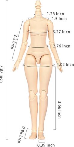 YMY Female Doll Body Obitsu22 Obitsu24 BJD Girl Doll for GSC, Blythe,ICY,1/6 Scale Bjd Doll Head (Super White-7.87 in) in Saudi Arabia