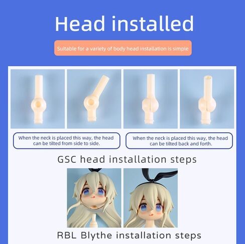 YMY Female Doll Body Obitsu22 Obitsu24 BJD Girl Doll for GSC, Blythe,ICY,1/6 Scale Bjd Doll Head (Super White-7.87 in) in Saudi Arabia