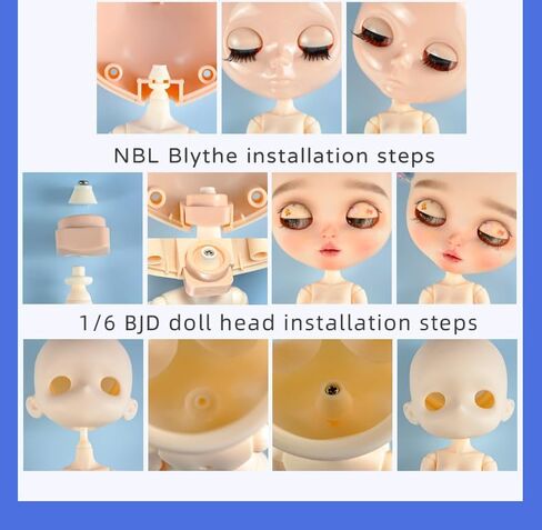 YMY Female Doll Body Obitsu22 Obitsu24 BJD Girl Doll for GSC, Blythe,ICY,1/6 Scale Bjd Doll Head (Super White-7.87 in) in Saudi Arabia
