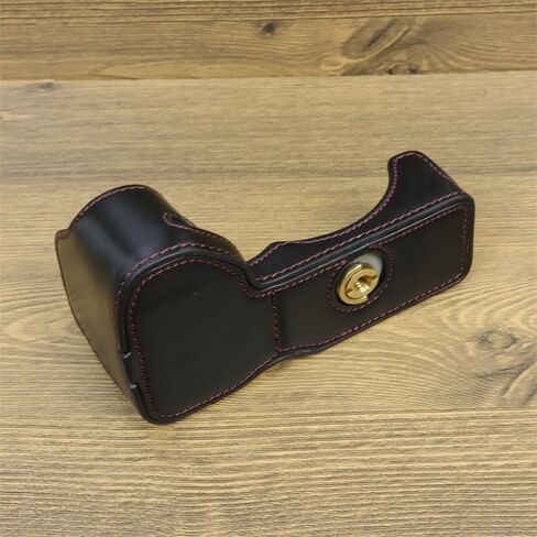 A6700 Case ، Bmaollongb Pu Leather Half Came Case Cover Version For Bolding for Sony Alpha A6700 مع حزام يدوي (أسود-ب) in Kuwait