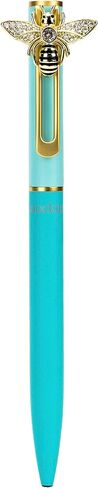 Bee Blue Metal Black Gel Ink Pen Writing Pen, Unique & Fun Magnet Cute Ornament Pen for Journaling, Writing, Drawing Office Home School Supplies, Party Decor Gifts Pen in Saudi Arabia