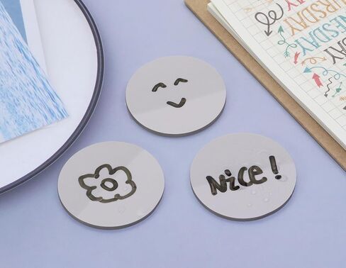 فقط Kxy 3 Pack Round Round Drofprent Sticky Notes 1.77inch مقاومة للماء علامات تبويب الكتب الذاتية 150 Sheets علامات الحيوانات الأليفة اللوحة الملاحظات (الرمادي) in Saudi Arabia