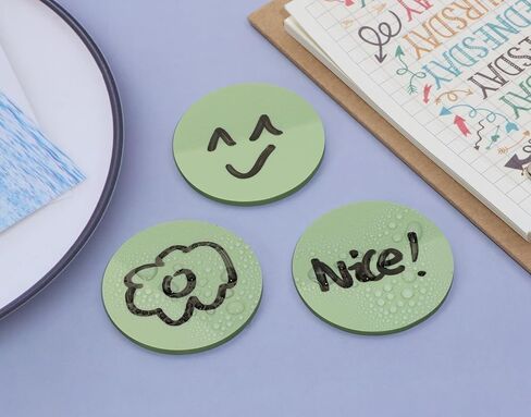 ONLYKXY 3 Pack Round Transparent Sticky Notes 1.77inch Waterproof Self-Stick Book Tabs 150 Sheets PET Markers Sticky Notes Pad (Gray) in Kuwait