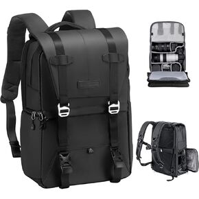K&F Concept Camera Backpack, Camera Bags for Photographers Large Capacity Camera Case with Raincover,15-15.6 Inch Laptop Compartment Compatible for Canon/Nikon/Sony/DJI Mavic Drone