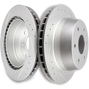 SCITOO Rear Brake Rotors, 2pcs Drilled & Slotted Brakes Kit fit for Cadillac Escalade,for Chevy Avalanche,1500,Express,1500,Suburban,1500,Tahoe,for GMC Savana,1500,Yukon,Yukon XL,1500