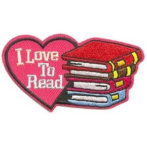 I Love to Read Embroidered Iron On Patch Reading Books School Great for Jackets, Packpacks, Hats T-Shirts