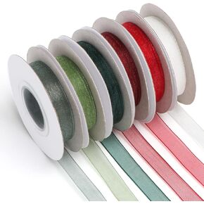 الشريط المطلق ، 3/8 "× 50 ياردة urganza chiffon tulle Ribbon للهدية الحرف اليدوية زهرة دعوة حفل زفاف الخريجة ديكورات عيد الأم عيد الحب