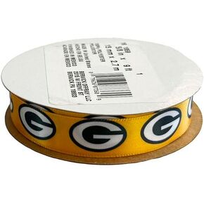 Green Bay Football Ribbon 5/8" by 9-Foot Polyester Spool