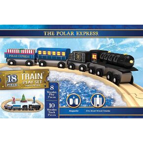 MasterPieces Wood Train Sets - The Polar Express 18 Piece Train Set