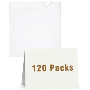 Blank White Cards and Envelopes 120 Pack, Lazydrop 5 x 7 Folded Cardstock，Blank Greeting Cards and Envelopes, printable cards for DIY card stock, wedding, invitations, Thank You Cards, All-occasion