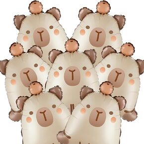 12 Pcs 24inch Capybara Birthday Party Decorations - Aluminum Foil & Inflatable Balloons for Themed Wedding & Baby Shower