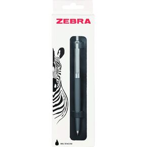 Zebra Pen 901 Black Ballpoint Pens, Sleek & Stylish Black Biro Pen, Retractable & Reliable Pens, Black Ink, Premium Grey Barrel Ball Point Pens With Presentation Case - Fine Point, 1 pk - Grey