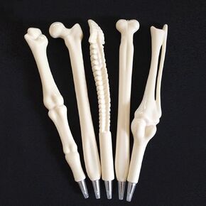 sencoo 5 pack Black Creative Novelty Bone Shape Ballpoint Pens Finger Pen Nurse Doctor Pen Stationery Gift Crazy School Student Gift